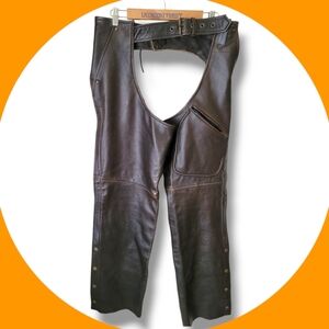 Leather Chaps zip and buttons